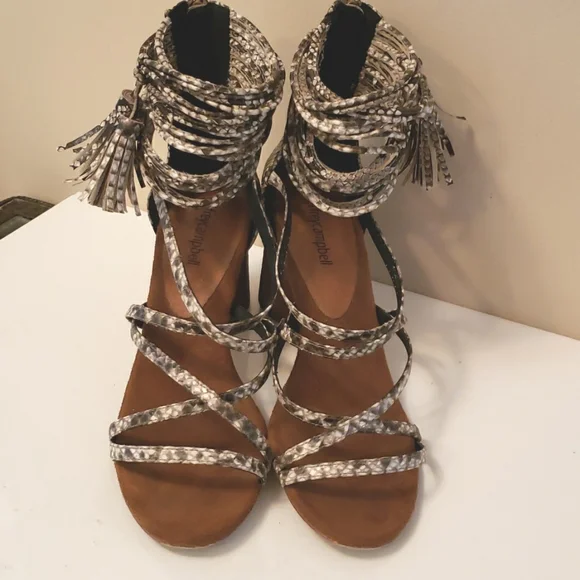 Free People x Jeffrey Campbell Despina heeled Sandals 8 EUC - Picture 6 of 15